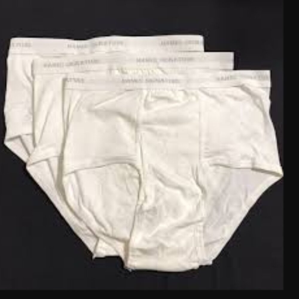 3 Pair HANES Mens Signature (vintage)  White briefs Underwear Size 38